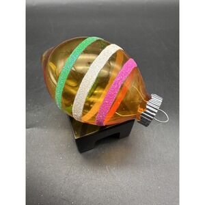 CHRISTOPHER RADKO SHINY BRITE DROPS 3" ORNAMENT YELLOW WITH STRIPES